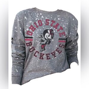 Gameday Couture Ohio State Buckeyes Oversized Crew Long Sleeve Tee Size Small